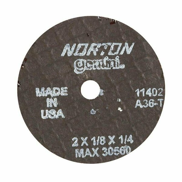 Norton Co SMALL CUT-OFF BLADES, Type 1 - Metal - Gemini Aluminum Oxide, Size: 2 x 1/8 x1/4, Max RPM: 30560 662434-11402